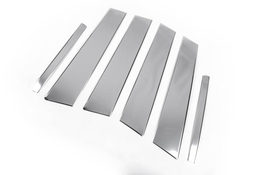 Door pillar molding (6 pieces, stainless steel) for Fiat Tipo 2016↗ year - Reelken Auto