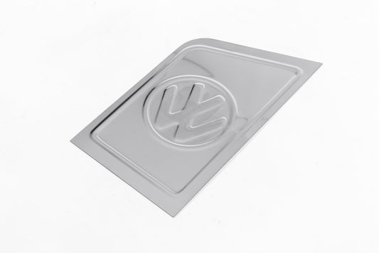 Fuel Cap Cover with VW Logo (Carmos, Stainless Steel) for Volkswagen T5 Transporter 2003-2010 - image 1