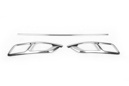 Covers for the silencer Carmos SD/SW (2019+, 3 pcs., stainless steel) for Volkswagen Passat B8 2015-2023 - Reelken Auto