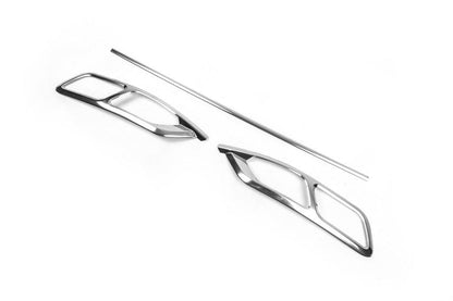 Covers for the silencer Carmos SD/SW (2019+, 3 pcs., stainless steel) for Volkswagen Passat B8 2015-2023 - Reelken Auto