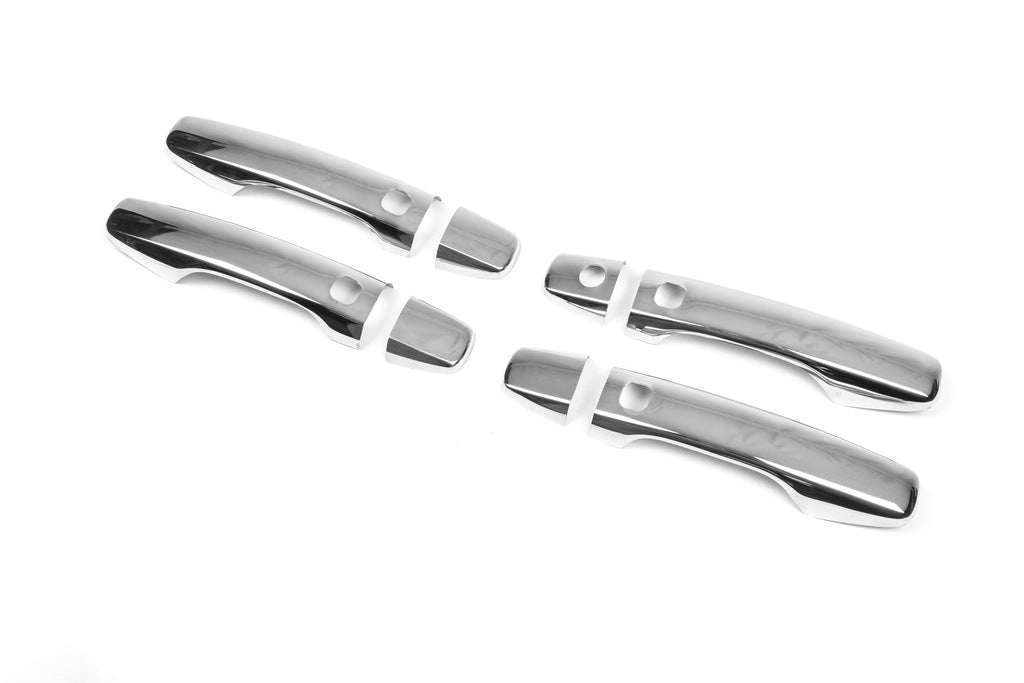Pads on the handles 2008-2015 (4 pieces, stainless steel) for Toyota Land Cruiser 200 - image 1