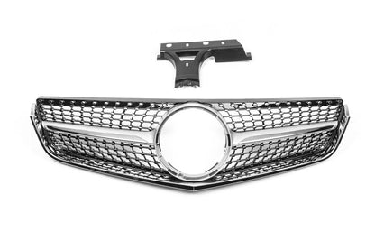 Front grill (2009-2013, Diamond Silver) for Mercedes E-class coupe C207 2010-2017 - Reelken Auto