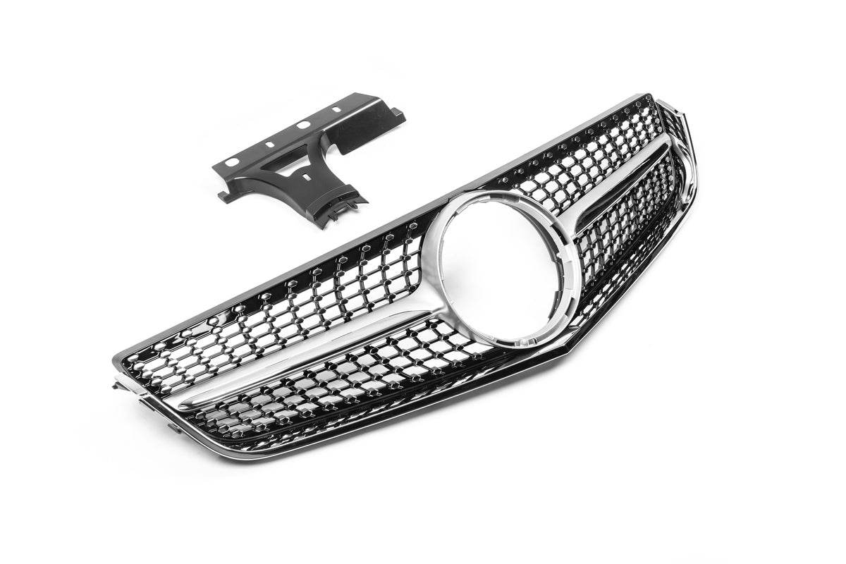 Front grill (2009-2013, Diamond Silver) for Mercedes E-class coupe C207 2010-2017 - Reelken Auto