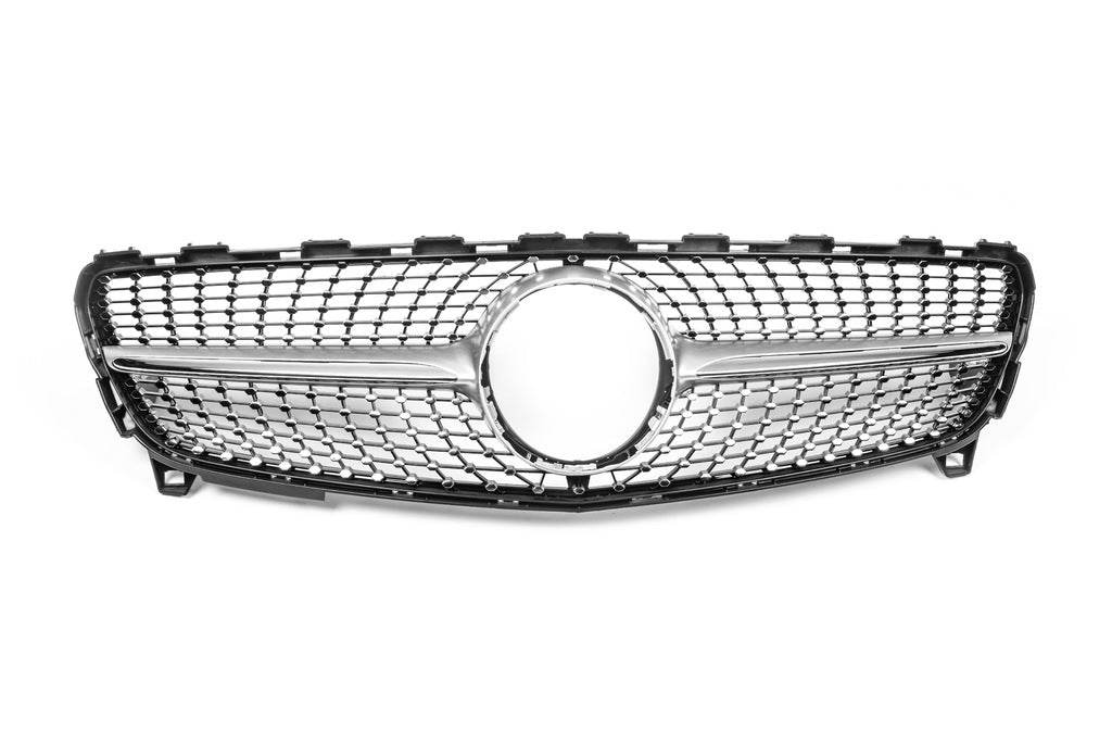 Front grill Diamond SIlver (2015-2018) for Mercedes A-class W176 2012-2018 - Reelken Auto