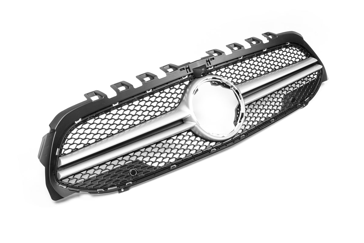 Front Grille AMG Silver (for 2018-2022) for Mercedes A-сlass W177 2018- - image 1