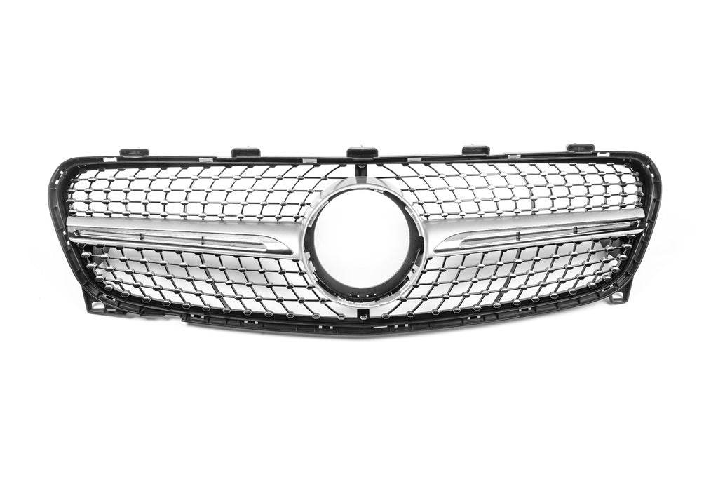 Front grill Diamond Silver (2017-2019) for Mercedes GLA X156 2014-2019 - Reelken Auto