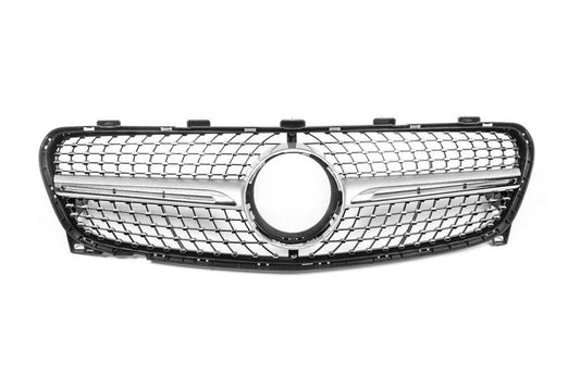 Front grill Diamond Silver (2017-2019) for Mercedes GLA X156 2014-2019 - Reelken Auto