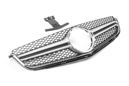 Front Grille AMG Silver (for C63) for Mercedes C-class W204 2007-2015 - image 1