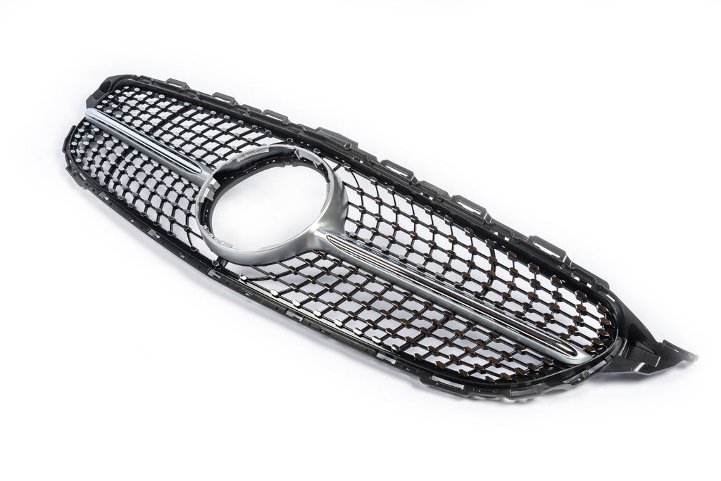 Front Grille Diamond Silver (for Avantgarde/AMG-Line/C43 AMG) for Mercedes C-сlass W205 2014-2021 - image 9
