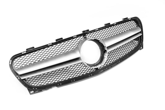 Front Grille AMG Silver (2017-2019) for Mercedes GLA X156 2014-2019 - image 1
