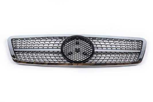 Diamond Silver front grille for Mercedes C-class W203 2000-2007 - Reelken Auto