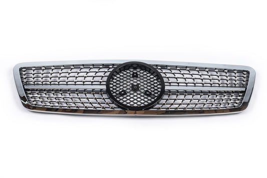 Front Grille Diamond Silver for Mercedes C-class W203 2000-2007 - image 2