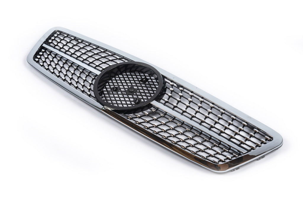 Front Grille Diamond Silver for Mercedes C-class W203 2000-2007 - image 3