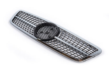 Front Grille Diamond Silver for Mercedes C-class W203 2000-2007 - image 3