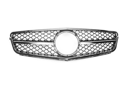 Front Grille AMG Silver for Mercedes C-class W204 2007-2015 - image 2