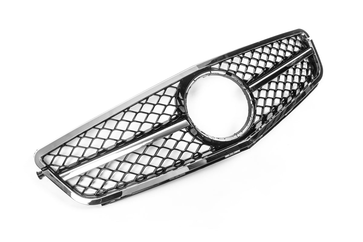 Front Grille AMG Silver for Mercedes C-class W204 2007-2015 - image 1