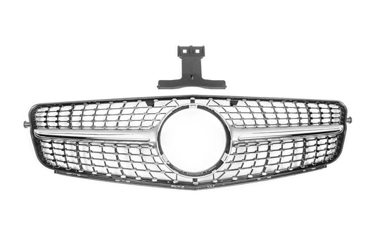 Front Grille Diamond Silver for Mercedes C-class W204 2007-2015 - image 2
