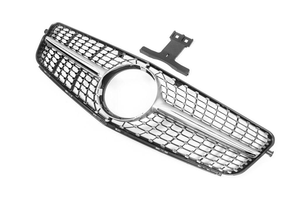Front grill Diamond Silver for Mercedes C-class W204 2007-2015 - Reelken Auto