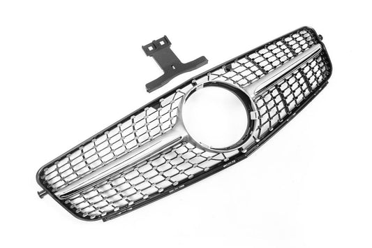 Front grill Diamond Silver for Mercedes C-class W204 2007-2015 - Reelken Auto