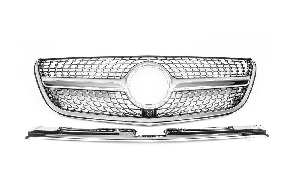 Diamond front grill (2014-2023 for Vito W447) for Mercedes Vito / V-class W447 2014↗ year - Reelken Auto