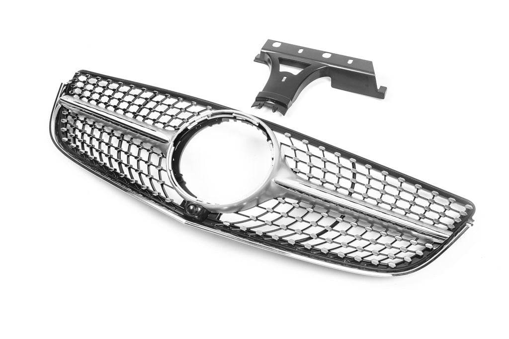 Front grill (2014-2016, Diamond Silver) for Mercedes E-class coupe C207 2010-2017 - Reelken Auto