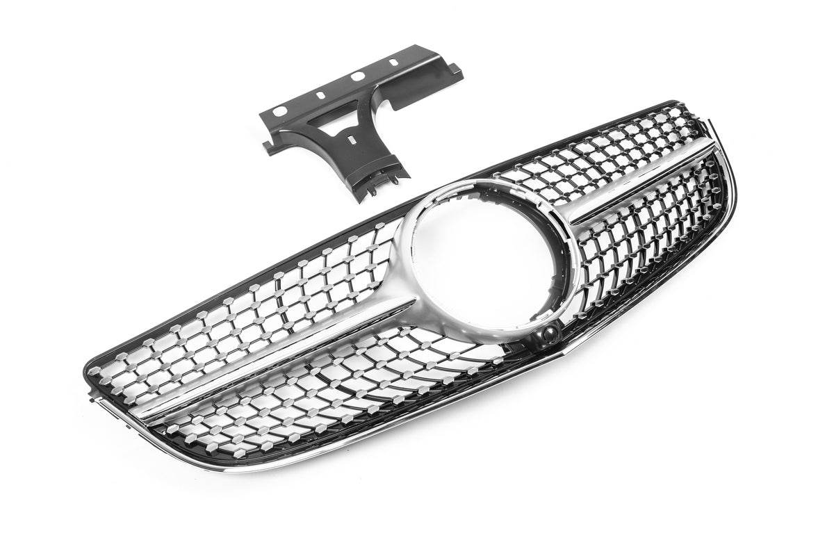 Front grill (2014-2016, Diamond Silver) for Mercedes E-class coupe C207 2010-2017 - Reelken Auto