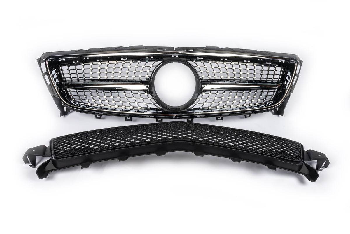 Front grill 2011-2014 (Diamond Silver) for Mercedes CLS C218 2011-2018 - Reelken Auto