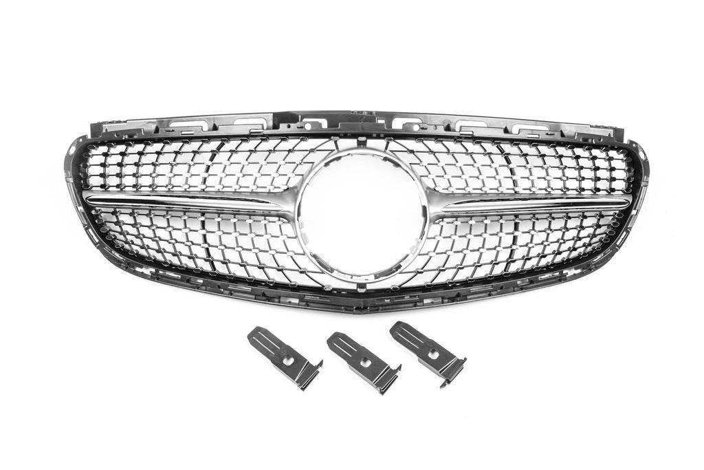 Diamond Silver front grille (for Avantgarde and AMG-Line, 2013-2016) for Mercedes E-class W212 2009-2016 - Reelken Auto