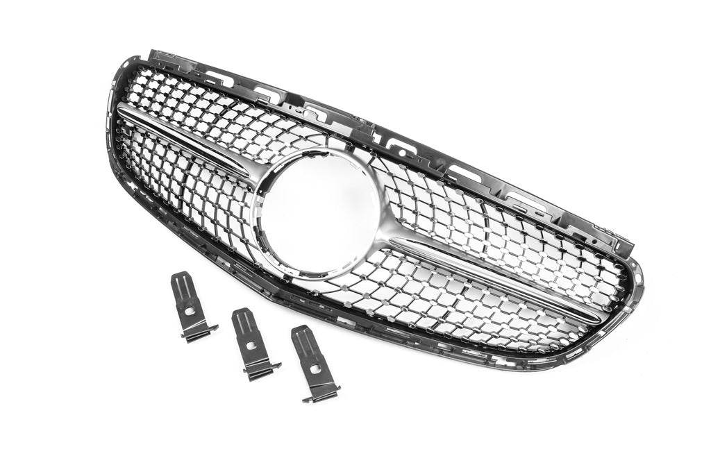 Diamond Silver front grille (for Avantgarde and AMG-Line, 2013-2016) for Mercedes E-class W212 2009-2016 - Reelken Auto