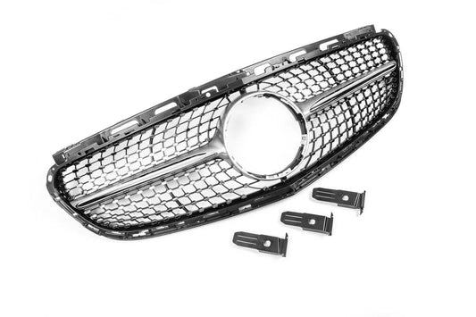 Diamond Silver front grille (for Avantgarde and AMG-Line, 2013-2016) for Mercedes E-class W212 2009-2016 - Reelken Auto