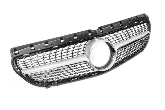 Front grille 2015-2018 (Diamond Silver) for Mercedes B-class W246 2011-2018 - Reelken Auto