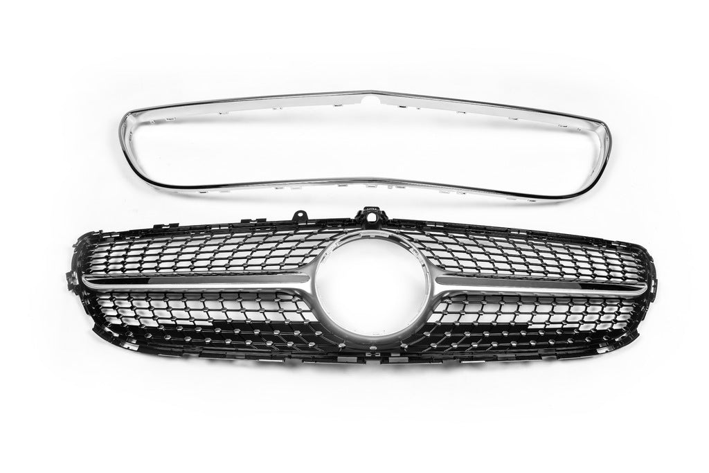 Front grille with frame 2014-2018 (Diamond Silver) for Mercedes CLS C218 2011-2018 - image 2
