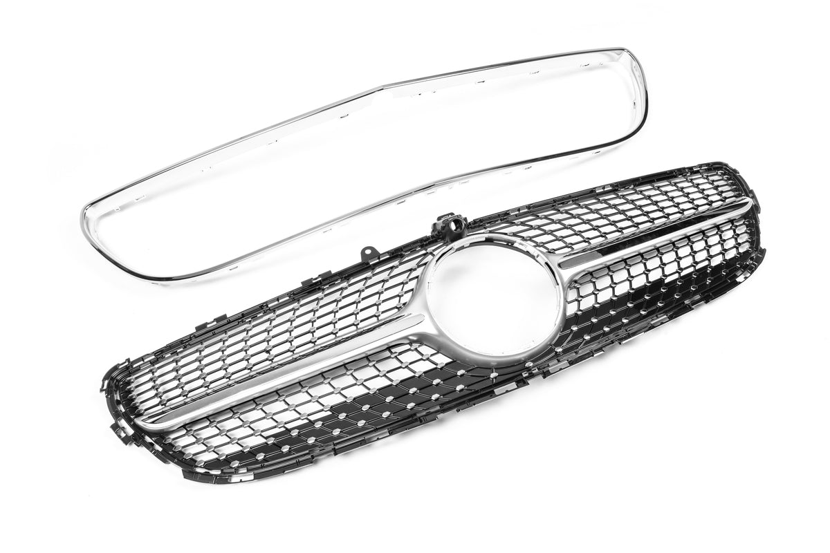 Front grille with frame 2014-2018 (Diamond Silver) for Mercedes CLS C218 2011-2018 - image 3