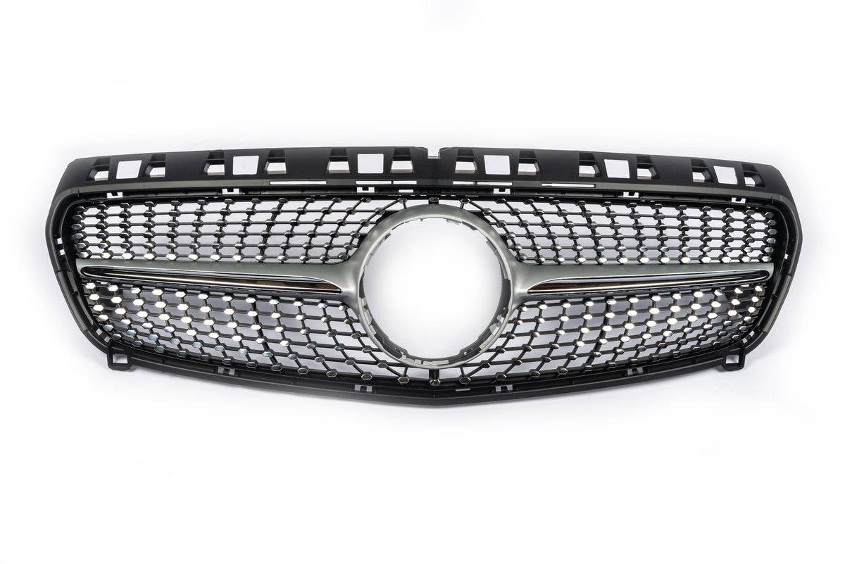 Front grill Diamond Silver (2012-2015) for Mercedes A-class W176 2012-2018 - Reelken Auto