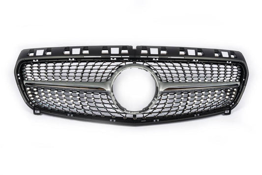 Front grill Diamond Silver (2012-2015) for Mercedes A-class W176 2012-2018 - Reelken Auto