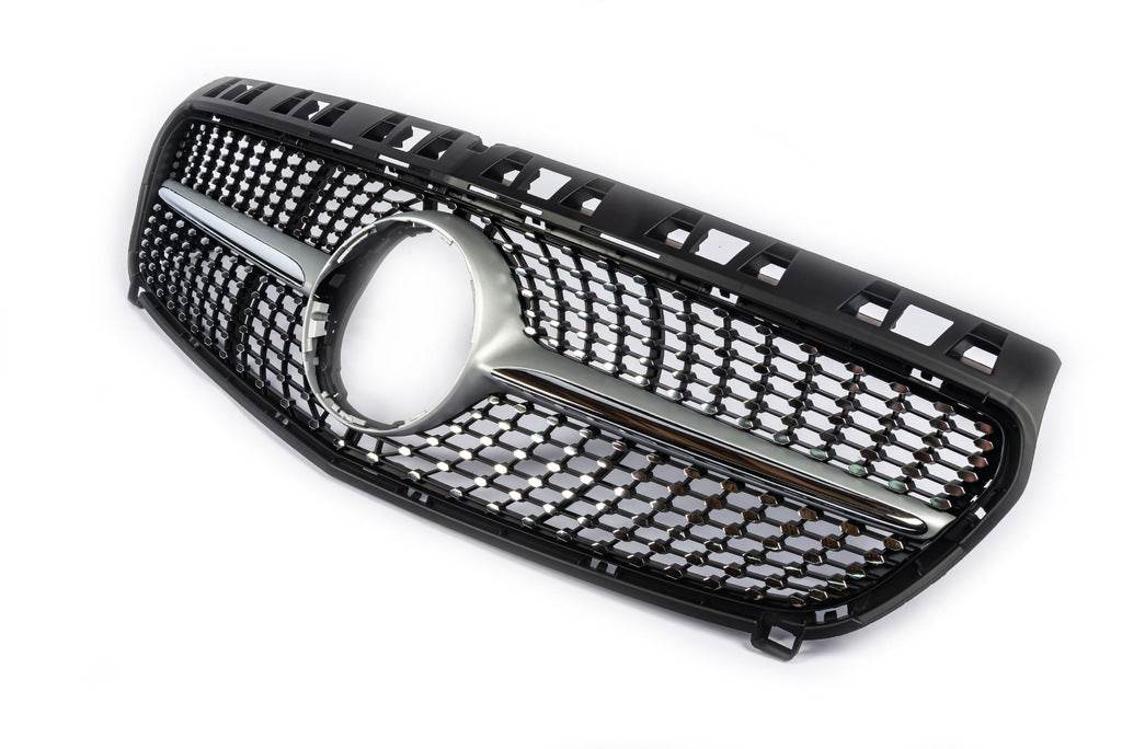 Front grill Diamond Silver (2012-2015) for Mercedes A-class W176 2012-2018 - Reelken Auto