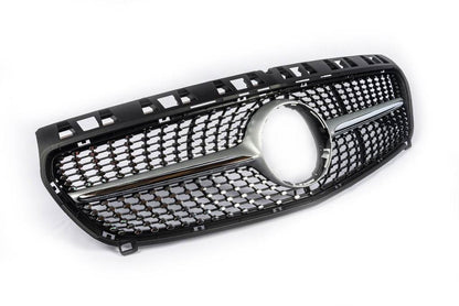 Front grill Diamond Silver (2012-2015) for Mercedes A-class W176 2012-2018 - Reelken Auto