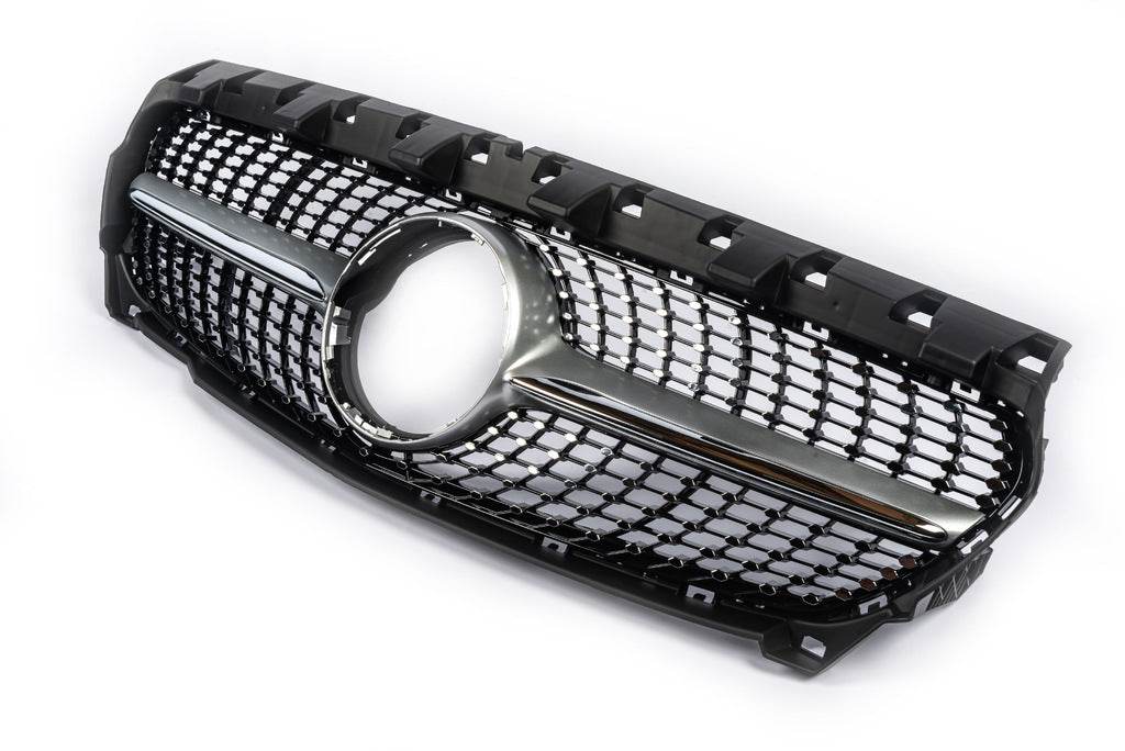 Front grill (2013-2016, Diamond Silver) for Mercedes CLA C117 2013-2019 - Reelken Auto