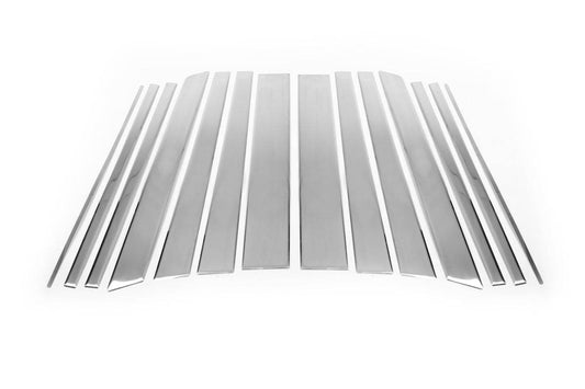 Door pillar molding (14 pcs, stainless steel) for Range Rover III L322 2002-2012 - Reelken Auto