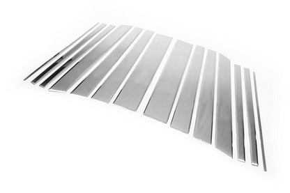 Door pillar molding (14 pcs, stainless steel) for Range Rover III L322 2002-2012 - Reelken Auto
