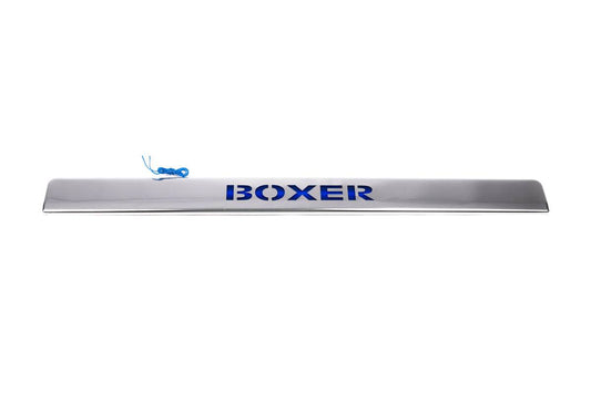 Chrome bar above the number LED-blue (stainless steel) for Peugeot Boxer 2006-2025 - Reelken Auto
