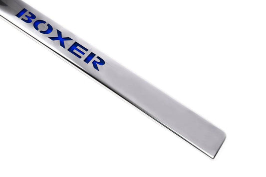 Chrome bar above the number LED-blue (stainless steel) for Peugeot Boxer 2006-2025 - Reelken Auto