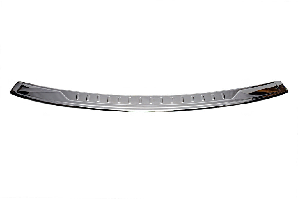 Rear bumper protector with lip (Carmos V1, stainless steel) for Volkswagen Caddy 2004-2010 - image 2