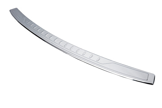Rear bumper protector with lip (Carmos V1, stainless steel) for Volkswagen Caddy 2010-2015 - image 1