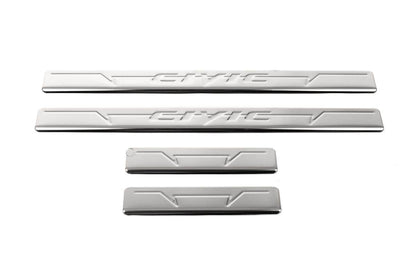 Sill pads OmsaLine V1 (4 pcs., stainless steel) for Honda Civic Sedan VIII 2006-2011 - Reelken Auto