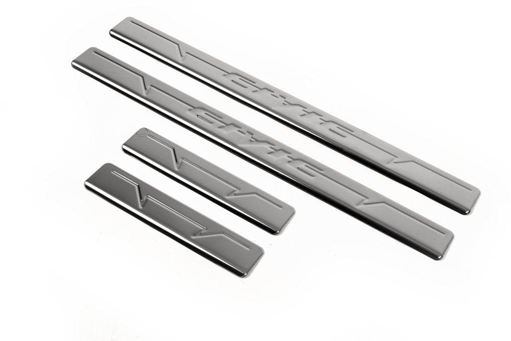 Sill pads OmsaLine V1 (4 pcs., stainless steel) for Honda Civic Sedan VIII 2006-2011 - Reelken Auto