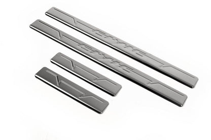 Sill pads OmsaLine V1 (4 pcs., stainless steel) for Honda Civic Sedan VIII 2006-2011 - Reelken Auto