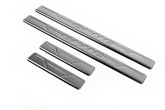 Sill pads OmsaLine V1 (4 pcs., stainless steel) for Honda Civic Sedan VIII 2006-2011 - Reelken Auto