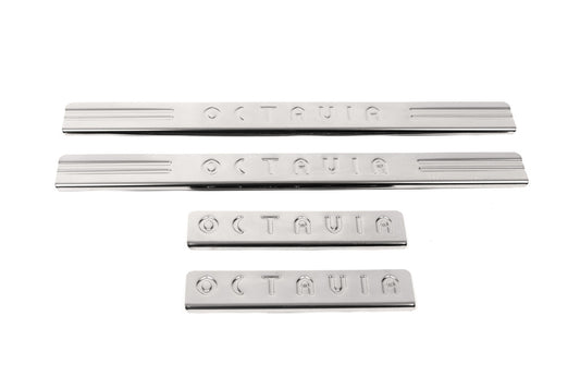 Door Sill Protectors OmsaLine (4 pcs, Stainless Steel) for Skoda Octavia II A5 2006-2010 - image 2