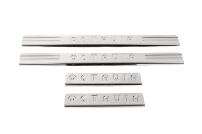 Door Sill Protectors OmsaLine (4 pcs, Stainless Steel) for Skoda Octavia II A5 2006-2010 - image 2